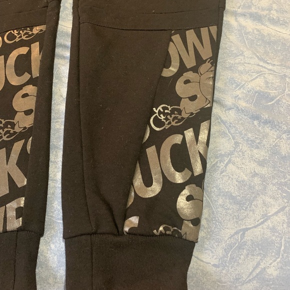 SLOWBUCKS MENS SWEATPANTS SIZE L BLACK Reflective material really HOT ! - Picture 3 of 15